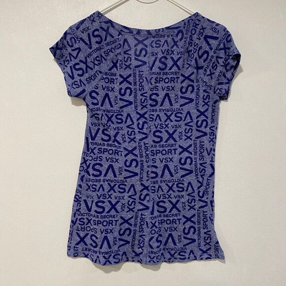 Victoria’s Secret VSX Sport Sexy Sport Blue Logo Print Tee Shirt Size XS - Picture 2 of 4